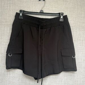 one 5 one Black Cargo Shorts with D-Ring Pockets